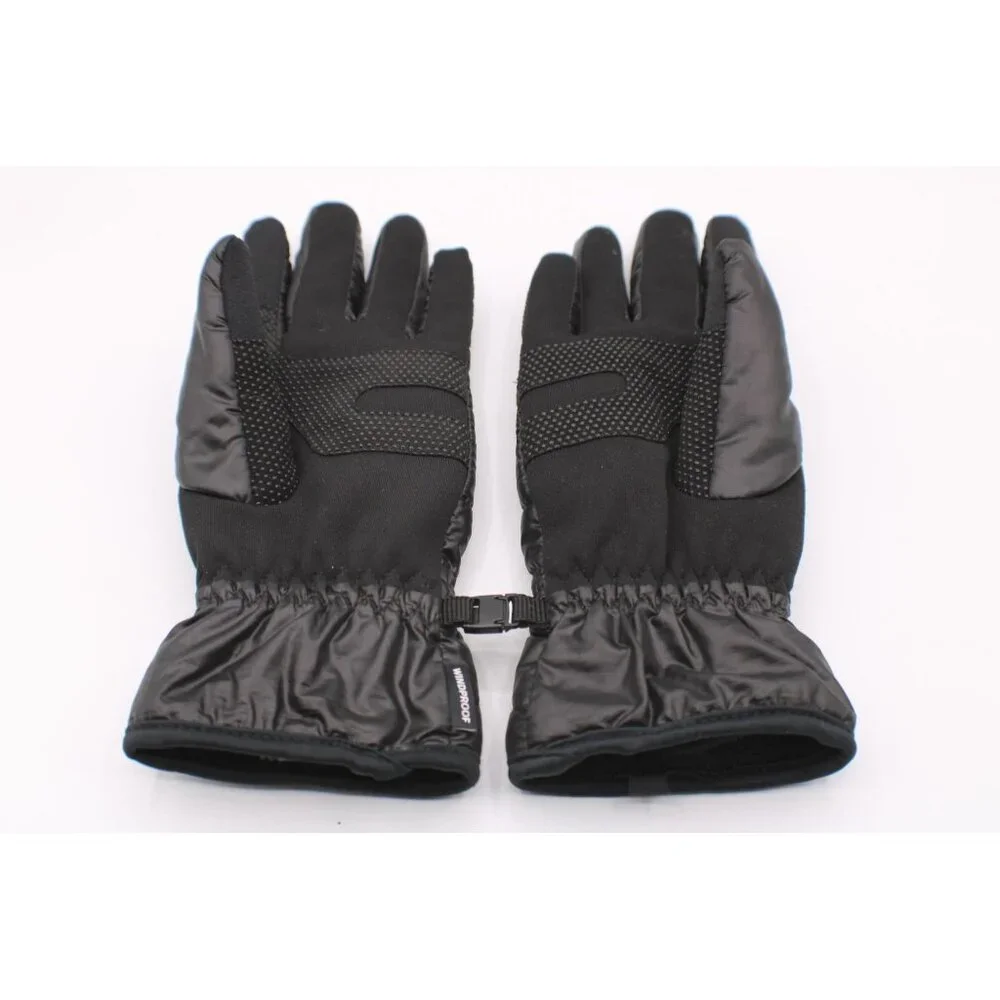 NEW Head Black Windproof Winter Gloves Sz M Fleece Line Polyester Gripper Warm